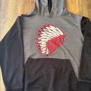 Hooey Men's Gray and Black Hoodie with Red Accents